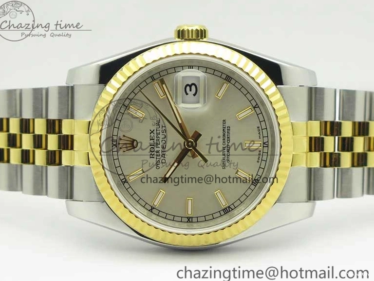 YG Stick Silver Bracelet on SS 126233 Markers ARF Jubilee Dial SS DateJust Best Edition 36 YG 1:1 SH3135 0505